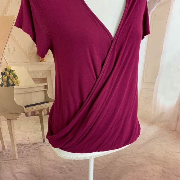 Free People Faux Wrap Berry Blouse - Picture 5 of 11